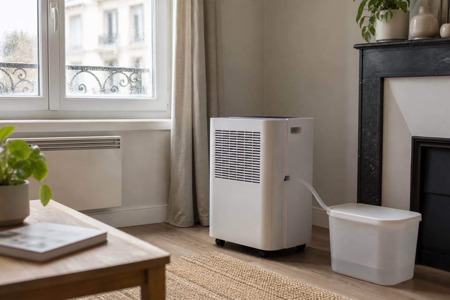 Déshumidificateur installé dans une pièce présentant une humidité élevée