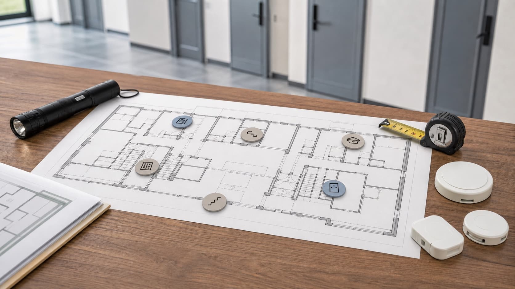 Plan d’immeuble préparé pour cartographier les contrôles de prévention des nuisibles