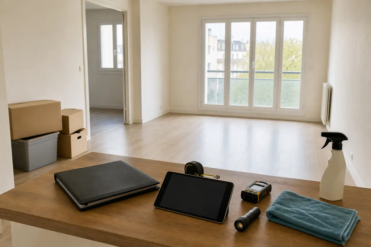 Appartement récemment libéré avec dossier, tablette et matériel de qualification avant relocation