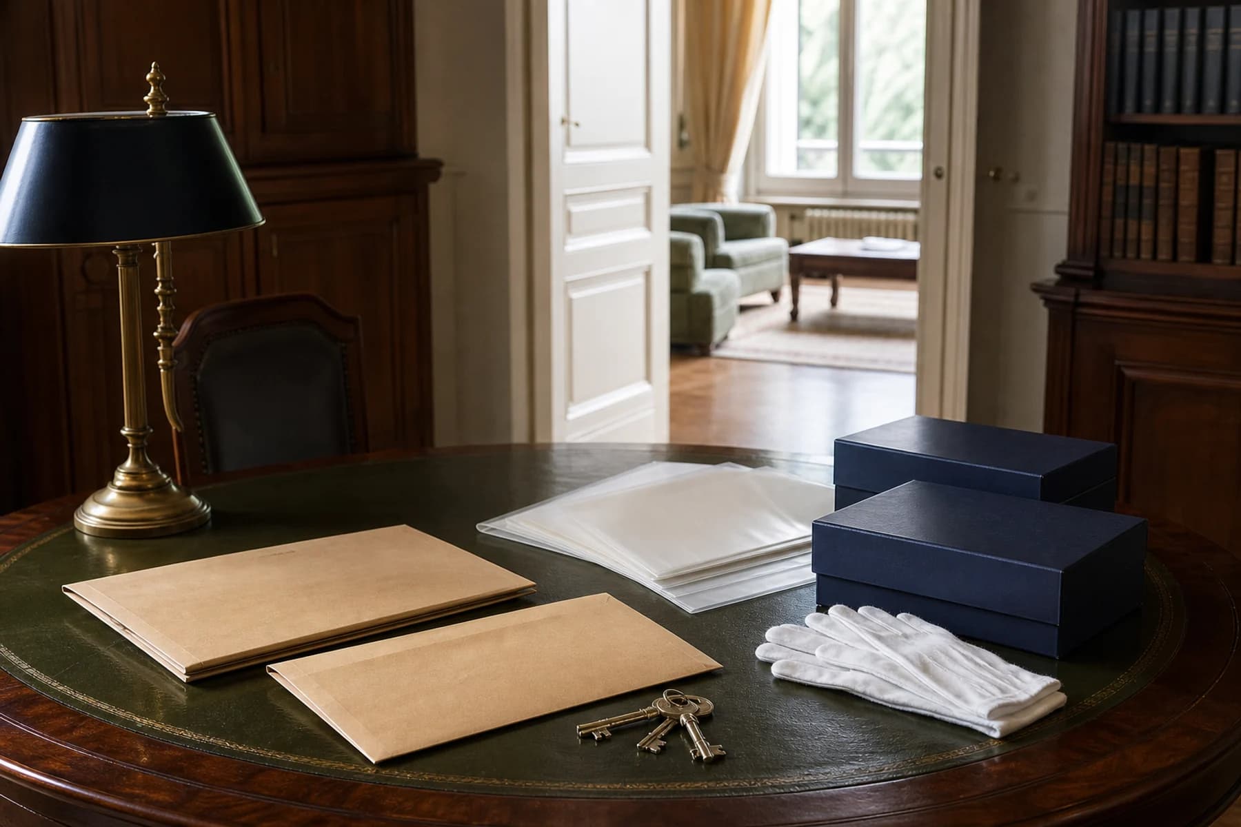 Organisation sobre d'un débarras de succession avec documents à préserver